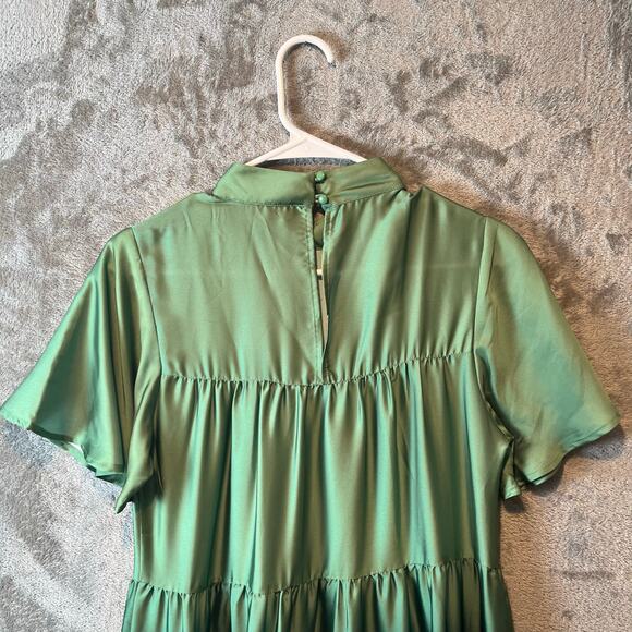 Anthropologie Corey Lynn Calter Gianna Tiered Maxi Dress Green Ombre Size XS New - Picture 4 of 8